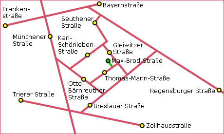 Lageplan für Günther Schellhorn GmbH in der Max-Brod-Straße